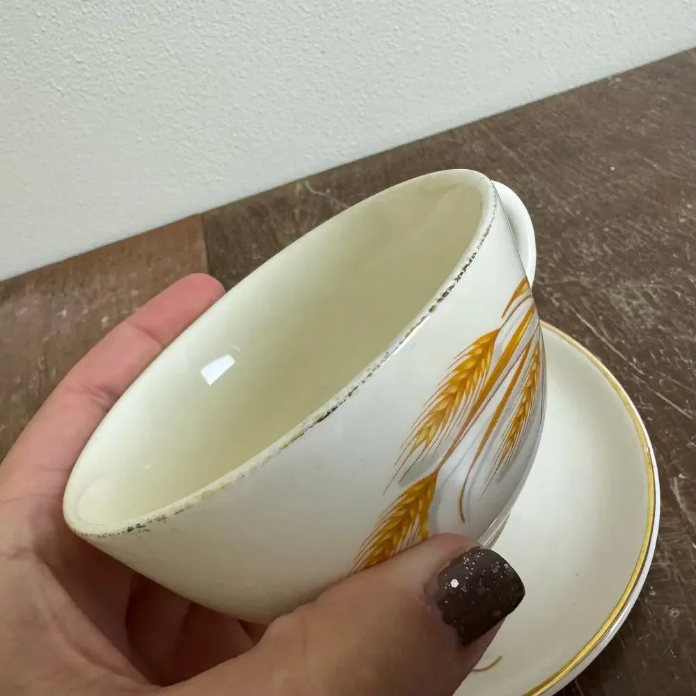 Homer Laughlin‎ Golden Wheat VINTAGE 24K Gold Accent Tea cup & saucer